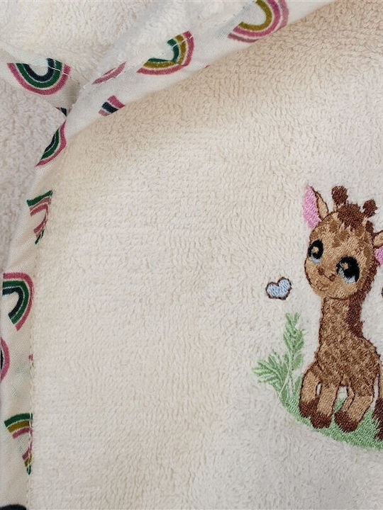 Dimcol Βρεφικό Μπουρνούζι με Κουκούλα Giraffe Ecru-multi