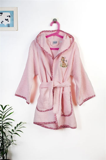 Dimcol Kids Bathrobe Giraffe Pink with Hooded