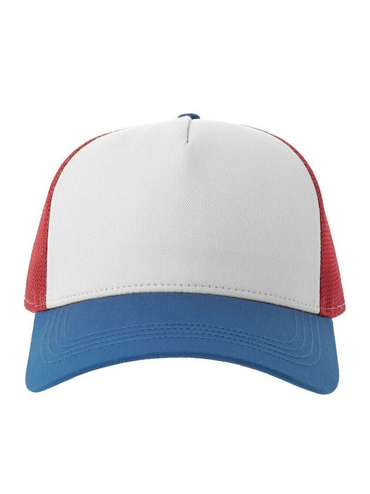 Atlantis S-rapper Cotton Five-Leaf Hat Trucker Mesh Organic & Recycled Cotton White Red Royal Blue