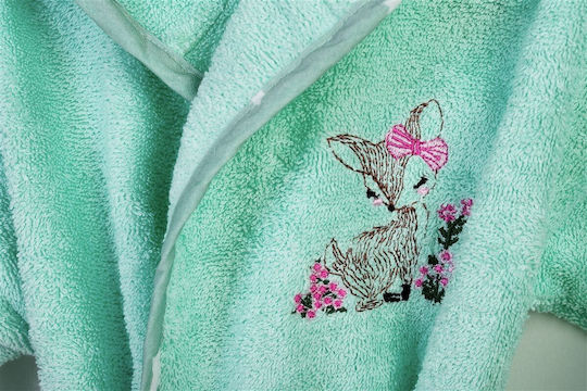 Dimcol Kinderbademantel Deer Grün Mit Kapuze