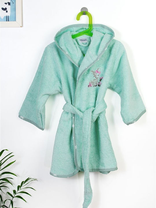 Dimcol Kids Bathrobe Deer Green with Hood