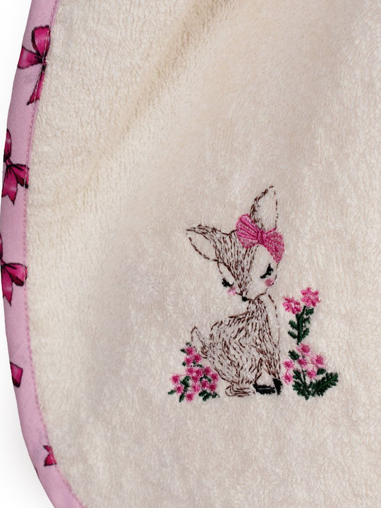 Dimcol Baby Hooded Towel Deer Ecru-Pink 75x85cm