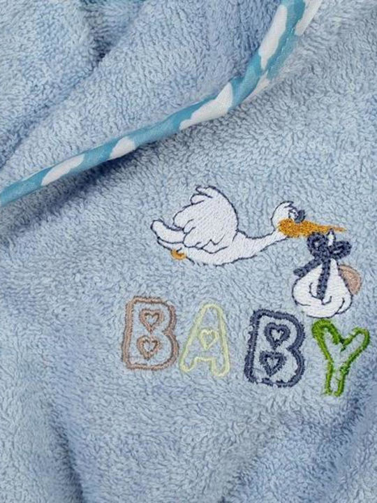 Dimcol Детски Халат Худи Stork Небесносин
