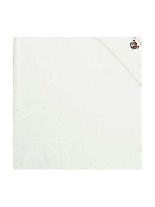 Guess Βρεφική Κάπα-Μπουρνούζι με Κουκούλα Cream White