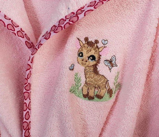 Dimcol Детски Халат Худи Giraffe Розов