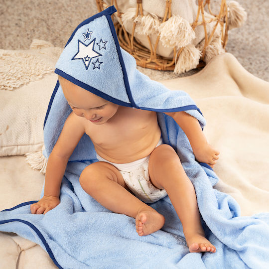 Akuku Baby Hooded Towel Bathrobe Blue 100x100cm