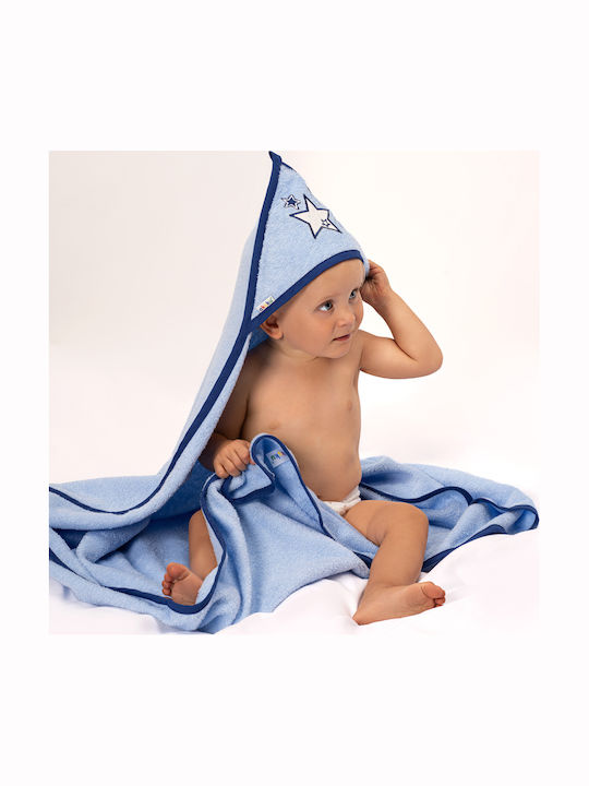 Akuku Baby Hooded Towel Bathrobe Blue 100x100cm