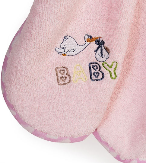 Dimcol Halat De Baie Pentru Bebeluşi Cu Glugă Stork Roz 75x85cm