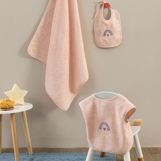 Palamaiki Set De Baie Pentru Bebeluşi Cu Glugă Joia Roz 60x75cm