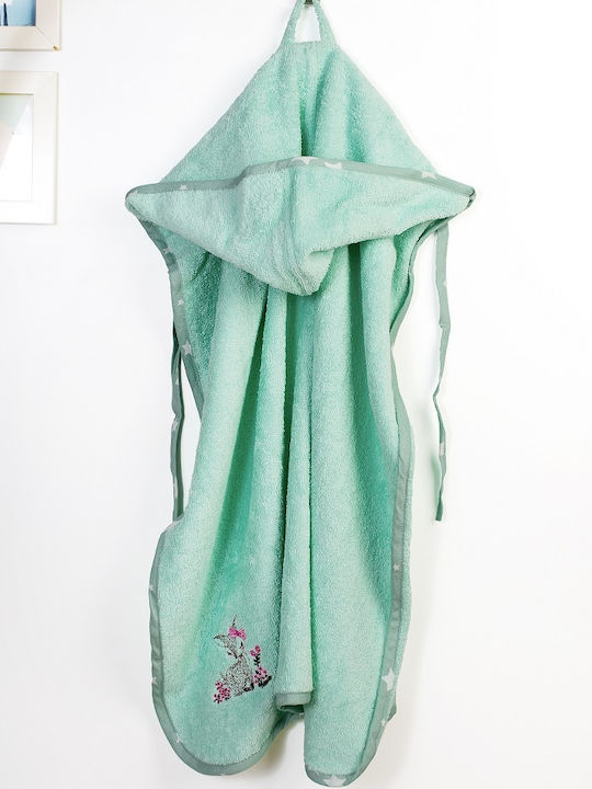 Dimcol Baby Hooded Towel Deer Mint 75x85cm