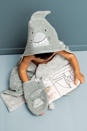 Trixie Baby-Badetuch mit Kapuze Hellblau 75x75cm