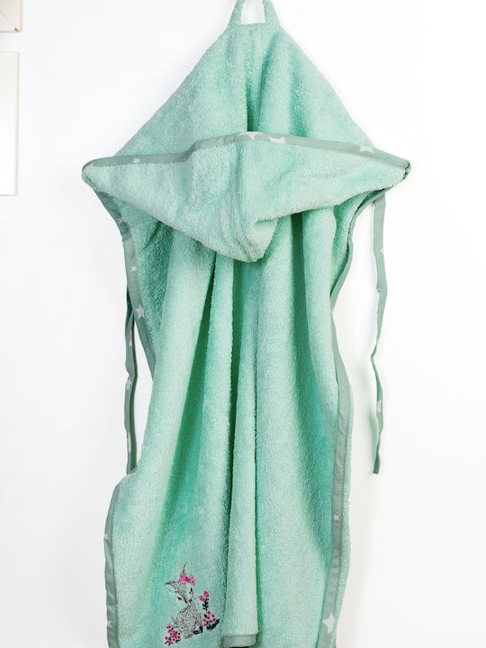 Dimcol Baby Hooded Towel Deer Mint 75x85cm