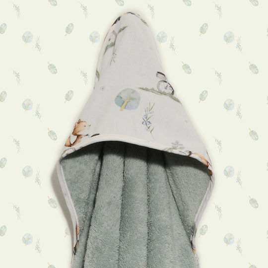 Baby Oliver Baby Hooded Bath Towel Des.423 75x75cm