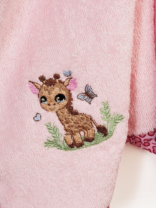 Dimcol Baby Hooded Towel Giraffe Pink 75x85cm