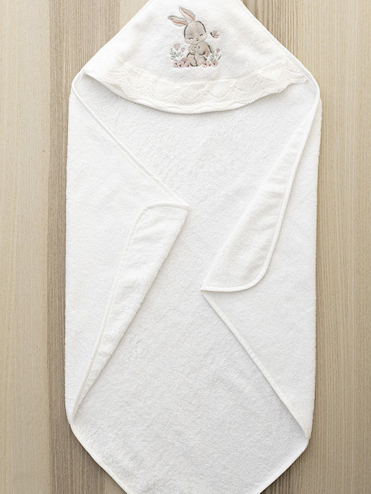 Nima Baby Hooded Bath Towel White 75x75cm