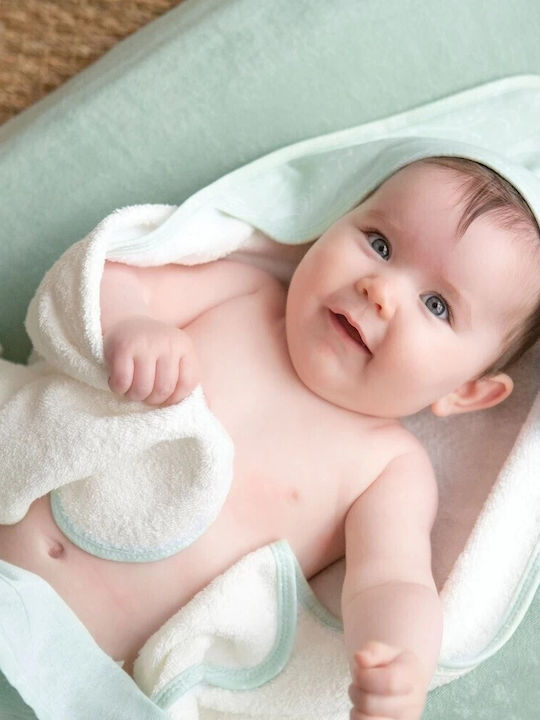 Trois Kilos Sept Hooded Baby Bath Towel Green