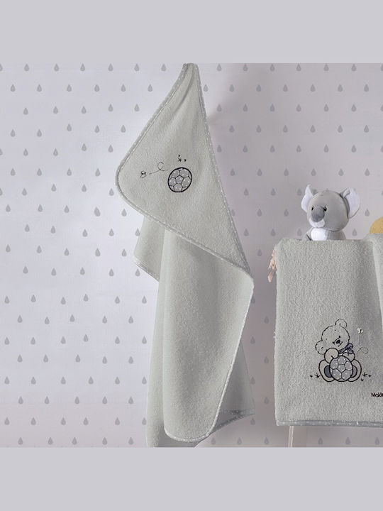 Makis Tselios Home Baby Bathrobe-Baby Bath Towel Hooded 75x75cm