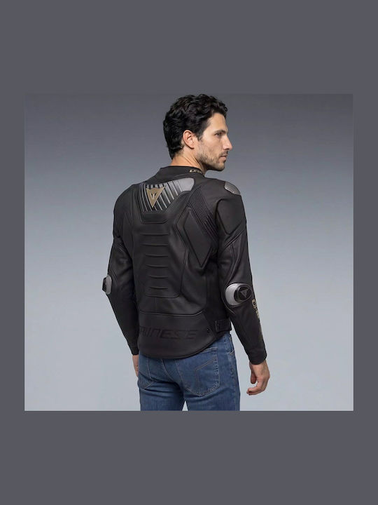 Dainese Super Speed 5 Herren Leder-Reitjacke Schwarz / Schwarz / Gold