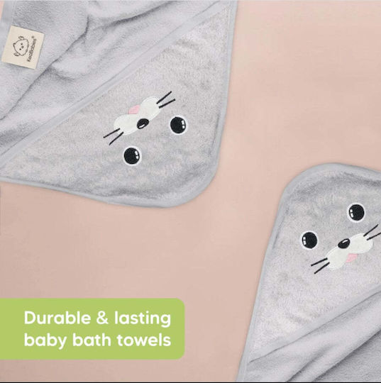 Kea Babies Hooded Baby Bath Towel Gray