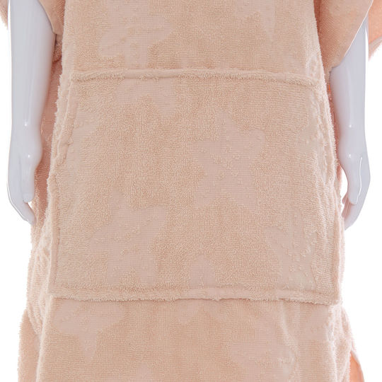 Βρεφικό Πόντσο-Μπουρνούζι με Κουκούλα Sea Pink 55x70εκ.