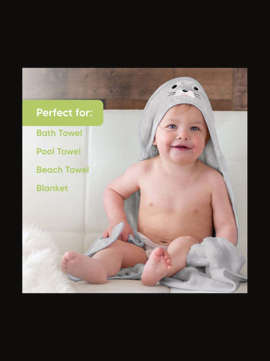 Kea Babies Hooded Baby Bath Towel Gray