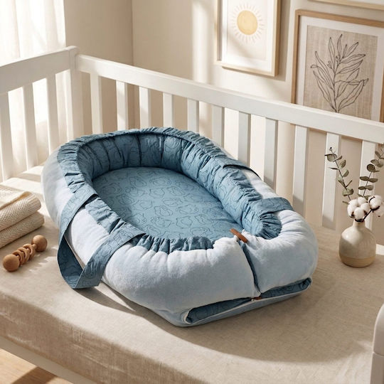 abo Baby Nest Pillow Elephant Blue