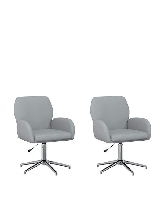 Drehbarer Besucherstuhl mit Armlehnen in Grau Farbe 54x58x90cm 2Stücke