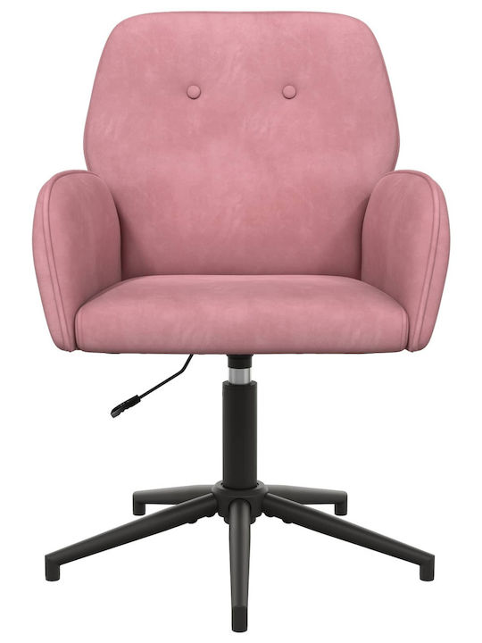 Drehbarer Besucherstuhl mit Armlehnen in Rosa Farbe 54x55x90cm
