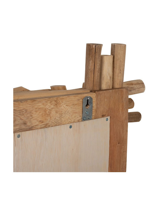 HomeMarkt Wandspiegel mit Braun Hölzernes Rahmen 100x80cm 1Stück