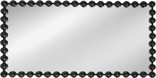 Artekko Dia Oglindă de Perete De Corp Întreg cu Negru Ramă din Metalic 130x70cm 1buc