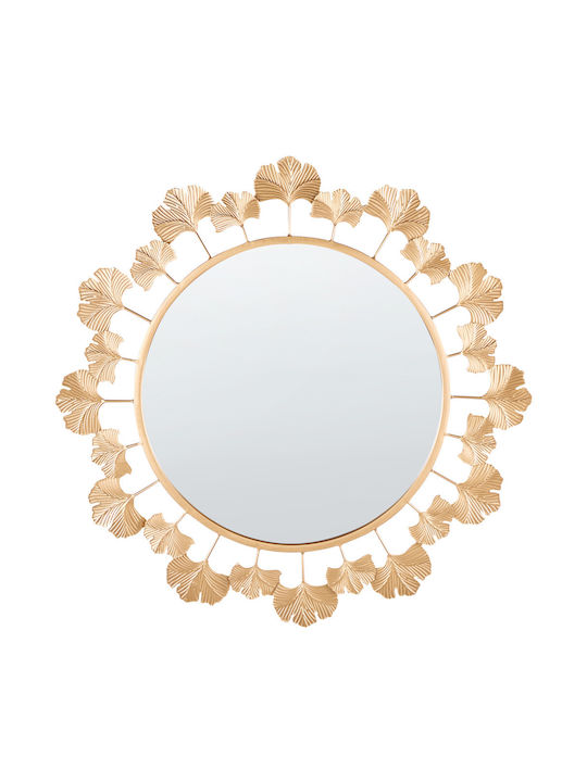 Codolet Wall Mirror with Gold Metallic Frame Diameter 60cm