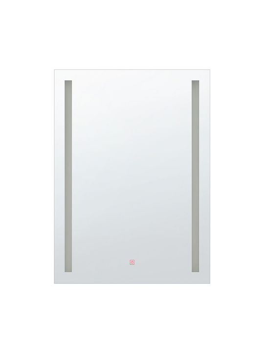 Led Wall Mirror 60 X 80 Cm Silver Martinet