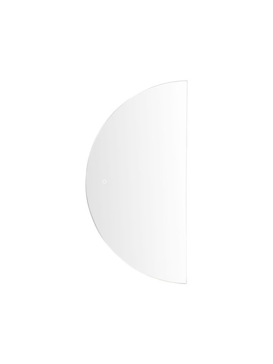 Led Half-round Wall Mirror 50 X 100 Cm Silver Loue