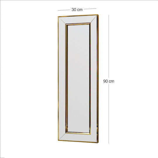Καθρέπτης Τοίχου Carlos 116sam1133 30x3,2x90cm Gold Hanah Home Mdf Καθρέπτης Τοίχου Carlos 116sam1133 30x3,2x90cm Gold Hanah Home Mdf