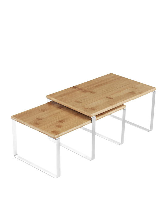 Songmics Tabletop Bamboo Base 29.7x19.5x15.5cm 2pcs Brown