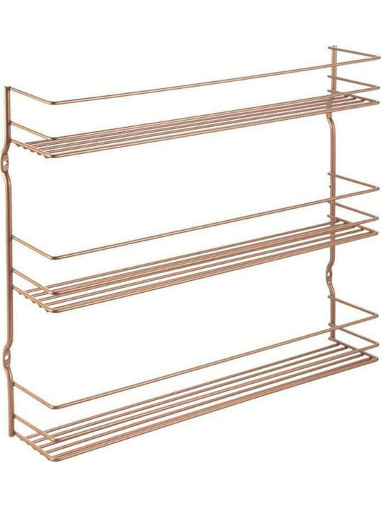 Metaltex Επιτοίχιο Ράφι Pepito Μεταλλικό 32x32x32εκ. Ροζ Χρυσό