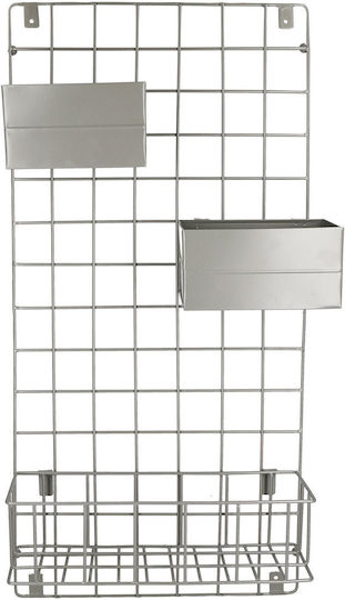 Living Raft Metalic De Perete 39.5x13x80 Cm Gri Living Raft Metalic De Perete 39.5x13x80 Cm Gri