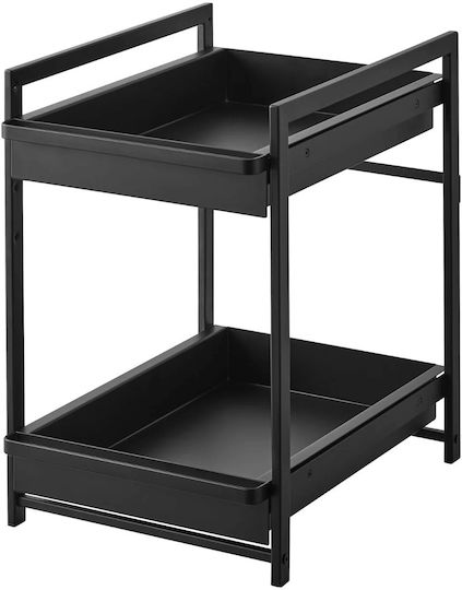 Yamazaki Kitchen Organization Shelf Inox Black Yamazaki Kitchen Organization Shelf Inox Black
