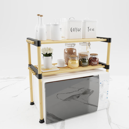 Seowood Suport Pentru Cuptor Cu Microunde Din Lemn 56x28x51cm Galben Seowood Suport Pentru Cuptor Cu Microunde Din Lemn 56x28x51cm Galben