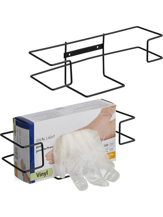 Relaxdays Επιτοίχιο Ράφι Μεταλλικό 9.5x9.5x28εκ. Μαύρο