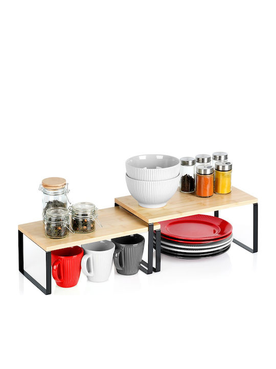 Vilde Wooden Tabletop Base 33.5x18.5x13.5cm 2 Pieces Black