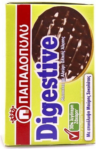 Papadopoulou Kekse Digestive Mit Topping Zartbitterschokolade 1Stück 200gr