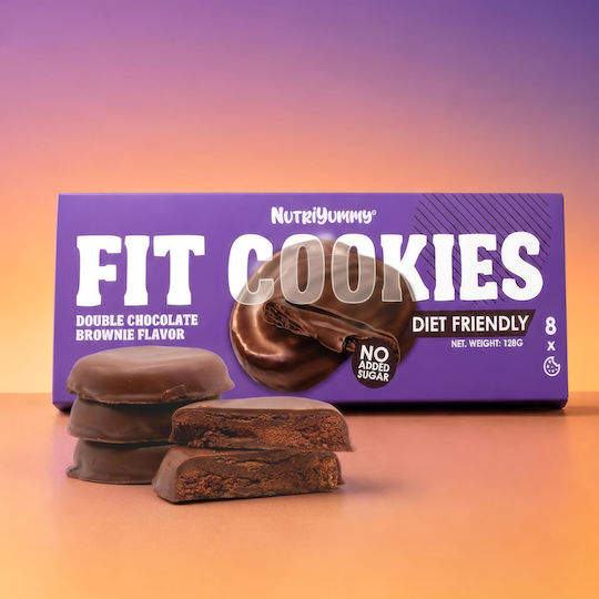 Nutriyummy Μπισκότα με Επικάλυψη & Γέμιση Brownie Χωρίς Ζάχαρη 128gr