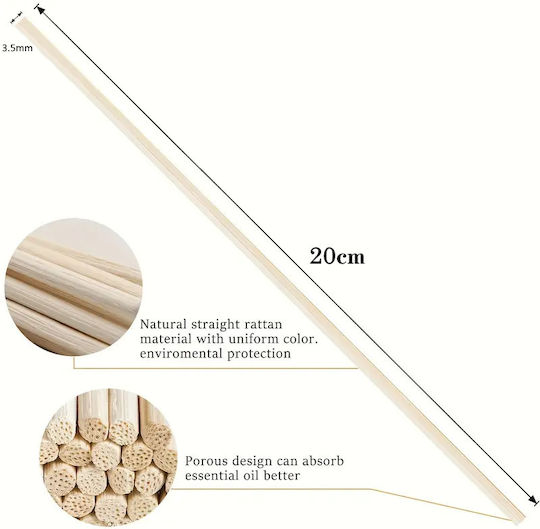 Στίκ Αρωματικό Χώρου Fibre Diffuser Stick Φυσικό 3.5mmx20cm Σετ 8τεμ