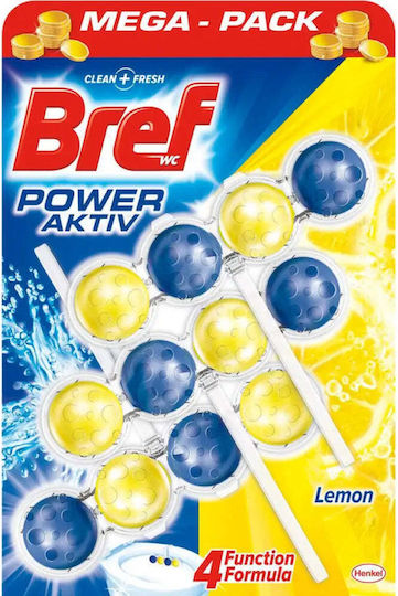 Bref Power Activ Bloc Toaletă cu aromă de Lămâie 3x50gr