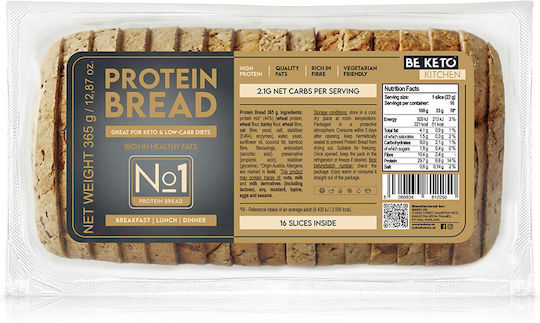 Keto Πρωτεϊνικό Ψωμί Τοστ Beketo 365g Keto Protein Toast Bread