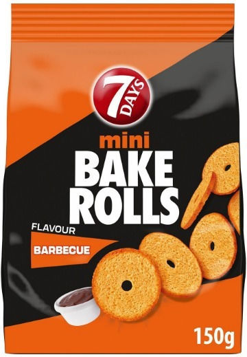 7days Crackers Bake Rolls Mini Barbeque με γεύση BBQ 160gr