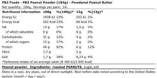 Bell Plantation Erdnussbutter Cremig PB2 Originalmit Extra Protein 184gr