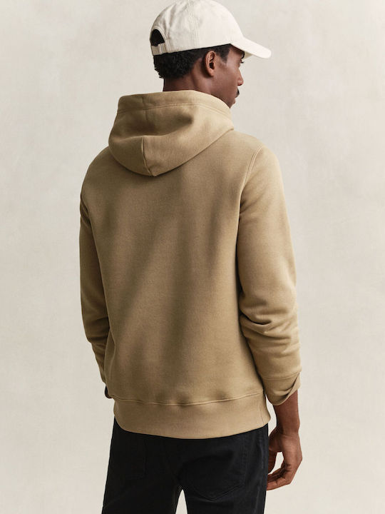 Gant Shield Sweatshirt Faded Taupe with Hood
