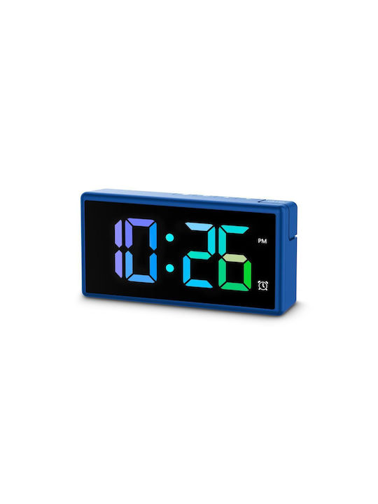 HAMA Tischuhr Digital mit Wecker Blau 00222209